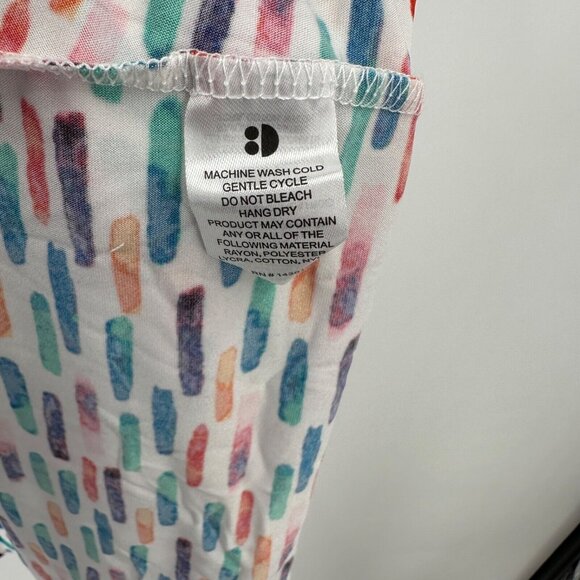 Dot Dot Smile Girl's Cap Sleeve Dress sz 11 Short Sleeve White/Colorful Dashes - Picture 4 of 5